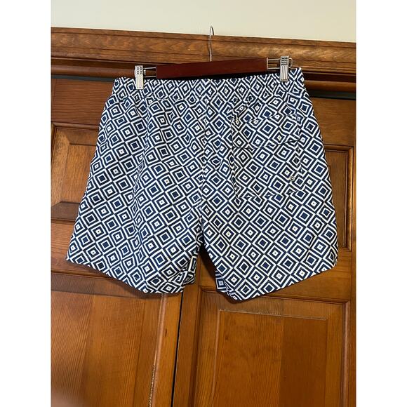 NWT Collars & Co Men's 7” Riviera Swim Trunks Shorts Navy Blue White Geo Size M - Picture 6 of 10